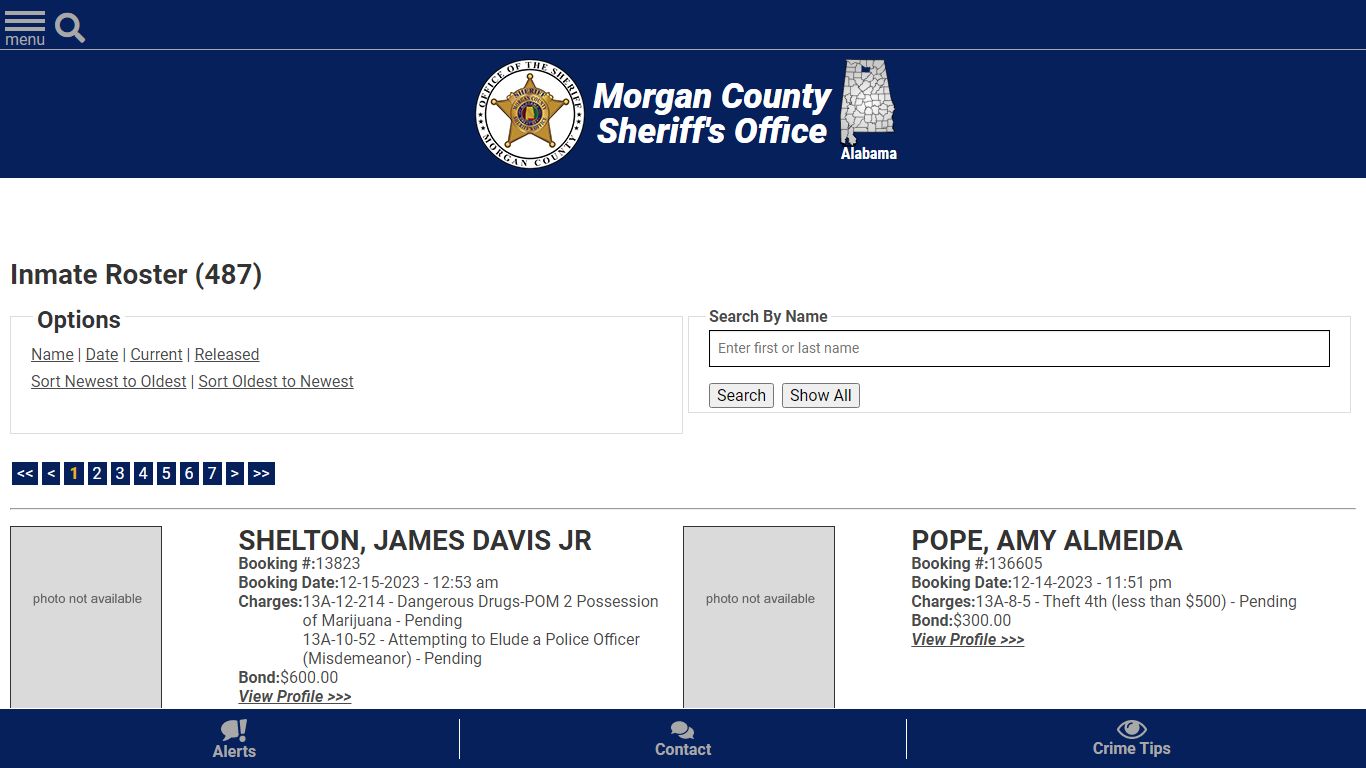 Inmate Roster (482) - Morgan County Sheriff, Al